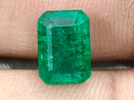 Zambian Emerald 3.20ct Certified Natural Deep Green Octagon Cut Loose Gemstone