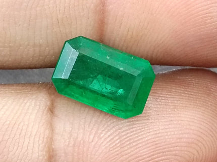 Swat Emerald 4.31ct Certified Natural Deep Green Octagon Cut Loose Gemstone
