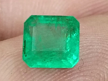 Colombian Emerald 1.34ct Natural Vivid Green Octagon Cut Loose Stone