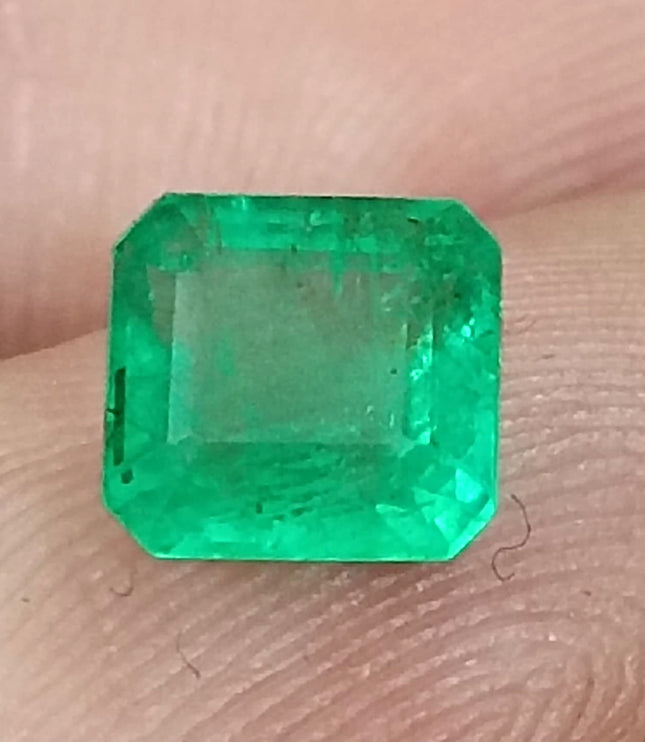 Colombian Emerald 1.34ct Natural Vivid Green Octagon Cut Loose Stone