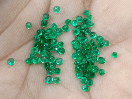 3.05ct Calibrated Natural Emerald Lot mm size Panjshir Round Cut Loose Gemstones