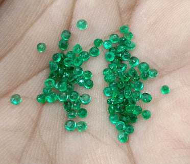 3.05ct Calibrated Natural Emerald Lot mm size Panjshir Round Cut Loose Gemstones