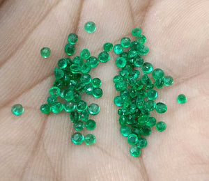 3.05ct Calibrated Natural Emerald Lot mm size Panjshir Round Cut Loose Gemstones