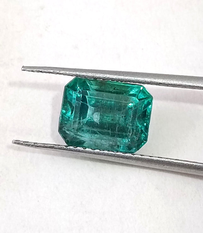 2.31ct Untreated Zambian Emerald Natural No Oil Medium Deep Bluish Green Gemstone