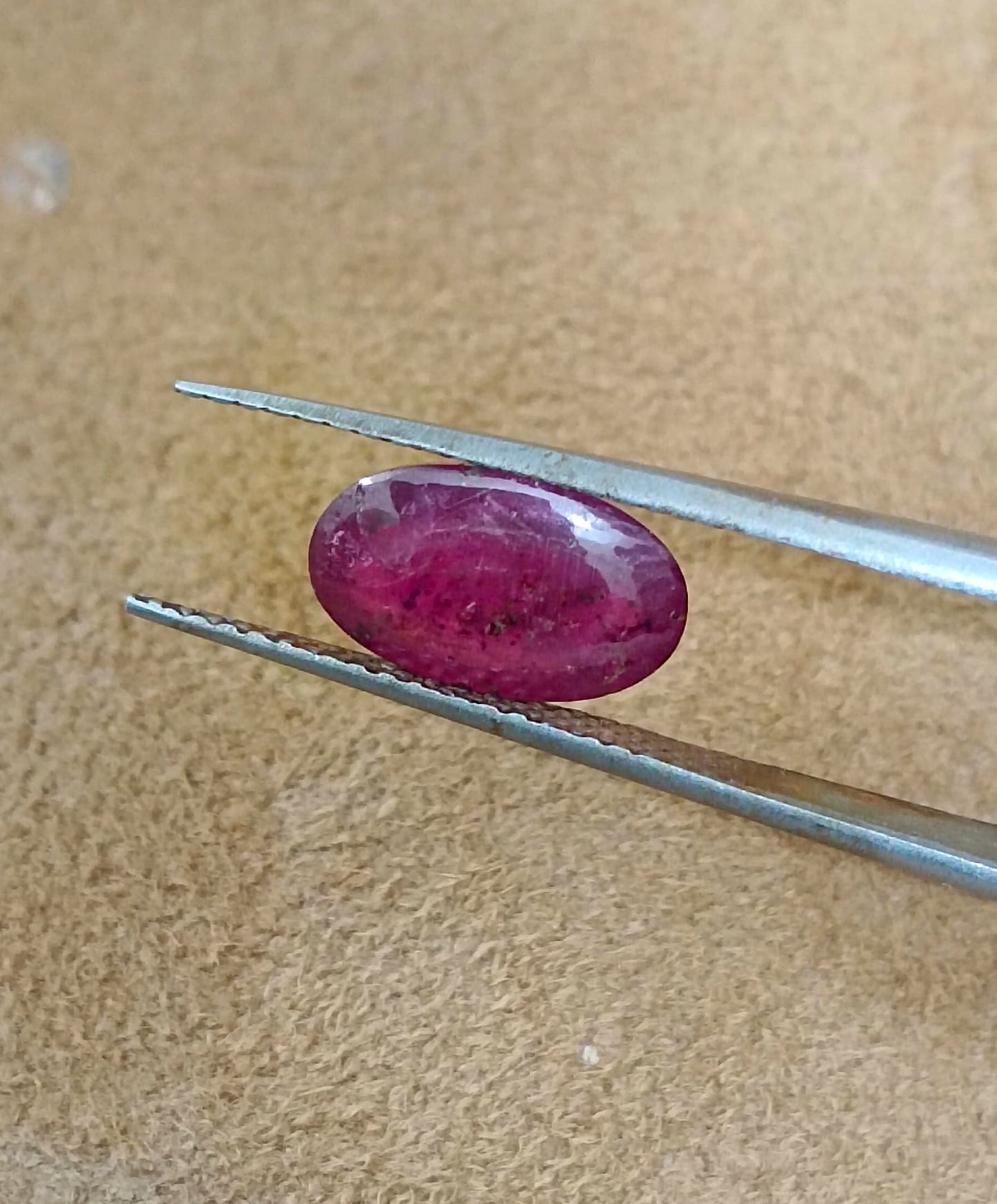 2.45ct Cabochon Cut Ruby , 100% Natural Heated Earth Mined Gemstone