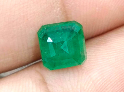 2.72ct Zambian Natural Emerald Deep Green GSI Certified Octagon Cut Loose Stone