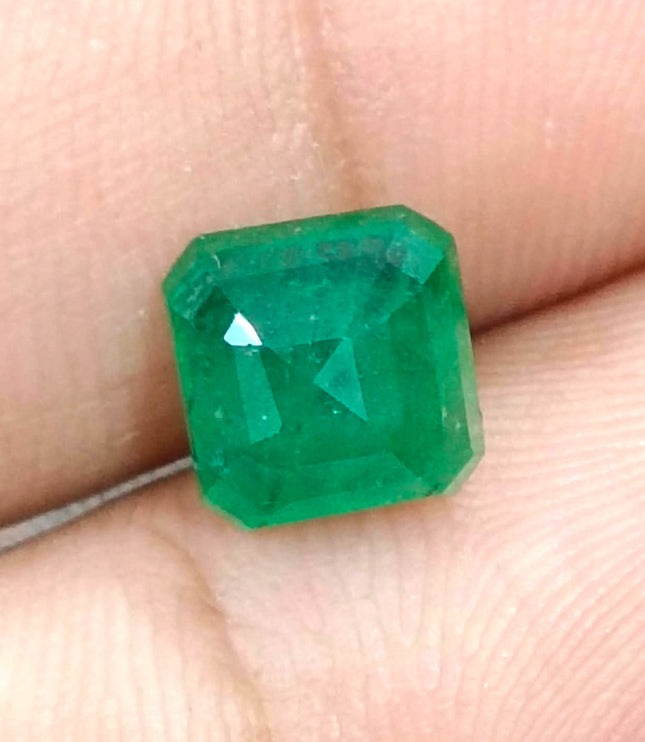 2.72ct Zambian Natural Emerald Deep Green GSI Certified Octagon Cut Loose Stone