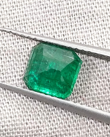 1.25ct Natural Zambian Emerald, Certified Deep Vivid Green Loose Gemstone