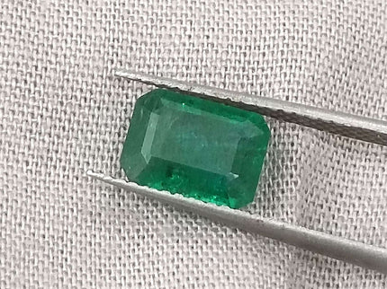 Certified 1.51ct Natural Zambian Emerald, Deep Green.