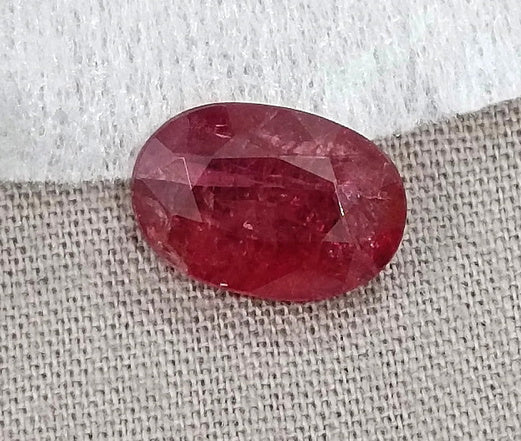 3.72ct Unheated Mozambique Ruby Natural SGL Certified Rasberry Red Oval Cut Loose Gemstone