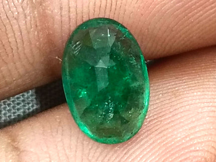 3.24ct Vivid Green Zambian Emerald, Certified Natural Oval Cut Loose Gemstone