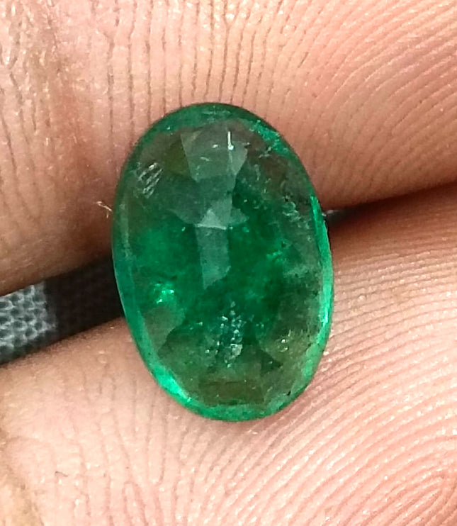 3.24ct Vivid Green Zambian Emerald, Certified Natural Oval Cut Loose Gemstone