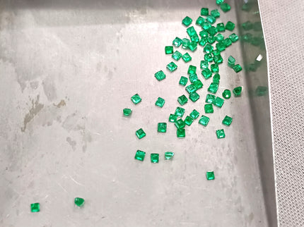Calibrated Emerald Lot 1.20ct Natural mm size Princess Cut Medium Deep Vivid Green Stones