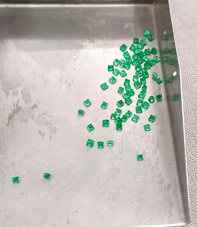 Calibrated Emerald Lot 1.20ct Natural mm size Princess Cut Medium Deep Vivid Green Stones