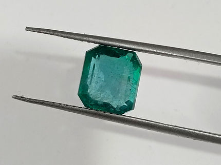 2.07ct Natural Emerald GSI Certified Blue Green Octagon Cut Gemstone