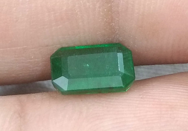 1.72ct Certified Dark Bright Golden Green Zambian Emerald