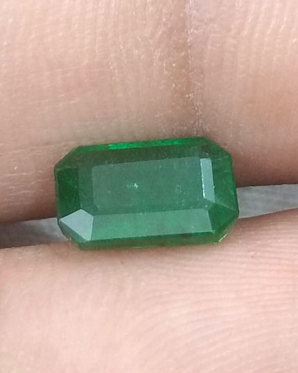 1.72ct Certified Dark Bright Golden Green Zambian Emerald