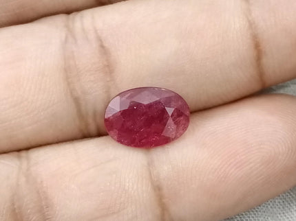 3.25ct Unheated Natural Ruby Crimsom Red SGL Certified Oval Cut Loose Stone