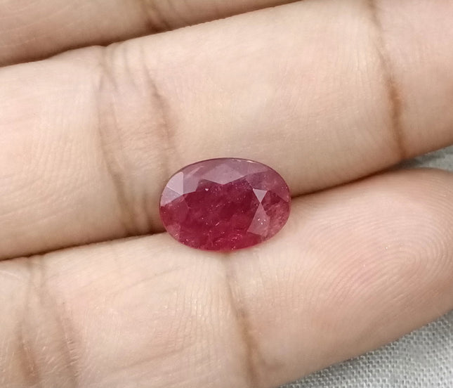3.25ct Unheated Natural Ruby Crimsom Red SGL Certified Oval Cut Loose Stone
