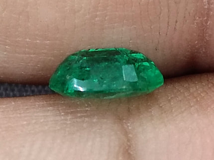 Quality Natural Zambian Emerald 1.24ct Spring Green Color Oval Cut Gemstone