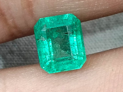 2.57ct Zambian Emerald, Pastel Green Octagon Cut Certified Natural Gemstone