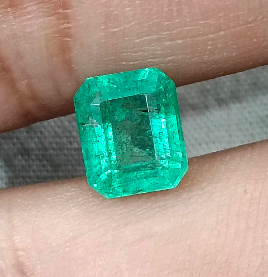 2.57ct Zambian Emerald, Pastel Green Octagon Cut Certified Natural Gemstone