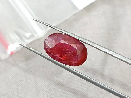 2.95ct Unheated Natural Mozambique Blood Red SGL Certified Ovsl Cut Gemstone