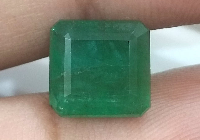 5.30ct Deep Green Natural Zambian Emerald Moderately Clarity Enhanced Loose Gemstone