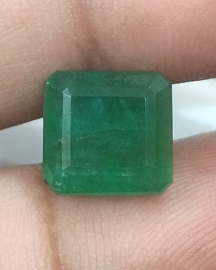 5.30ct Deep Green Natural Zambian Emerald Moderately Clarity Enhanced Loose Gemstone