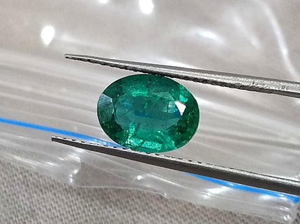 1.53ct Natural Emerald Zambia Medium Deep Green SGL Certified Oval Cut Loose Stone