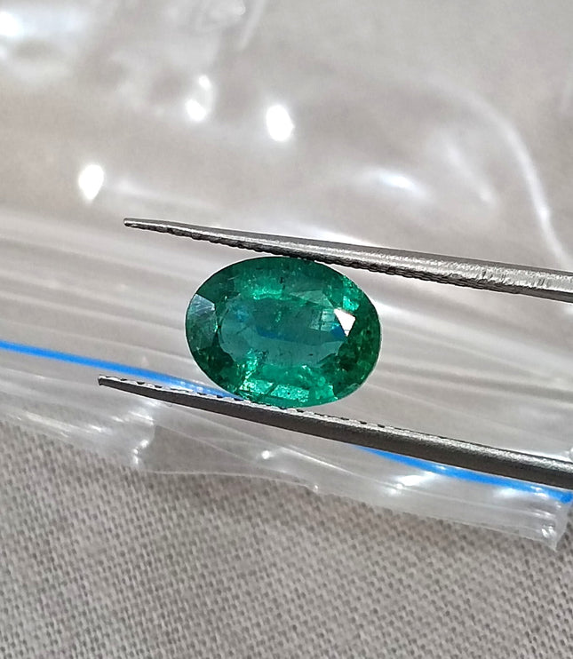 1.53ct Natural Emerald Zambia Medium Deep Green SGL Certified Oval Cut Loose Stone