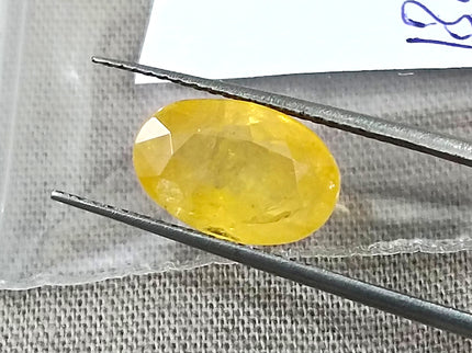 Lemon Yellow Sapphire 3.84ct Certified Natural Unheated Oval Cut Loose Gemstone