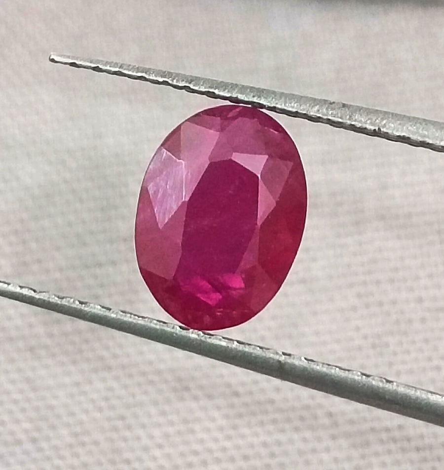 GSI Certified 1.10ct Deep Maroon Red Ruby, Untreated