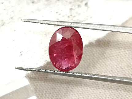 1.74ct Unheated Mozambique Ruby SGL Certified Wine Red Oval Cut Loose Gemstone