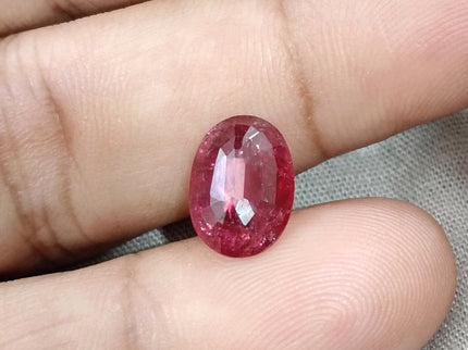3.42ct Untreated Natural Mozambique Ruby Merlot Red Oval Cut Loose Stone