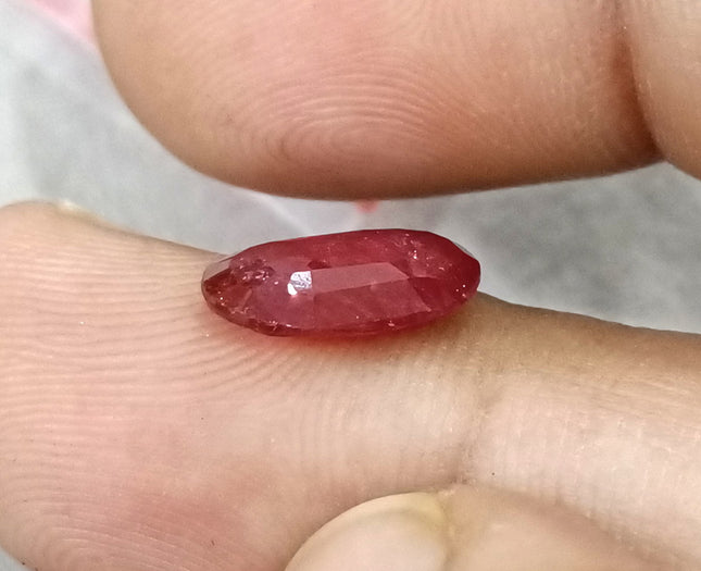 2.95ct Unheated Natural Mozambique Blood Red SGL Certified Ovsl Cut Gemstone