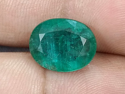 Natural Zambian Emerald 6.54ct Medium Deep Forest Green Oval Cut Big Size Gemstone