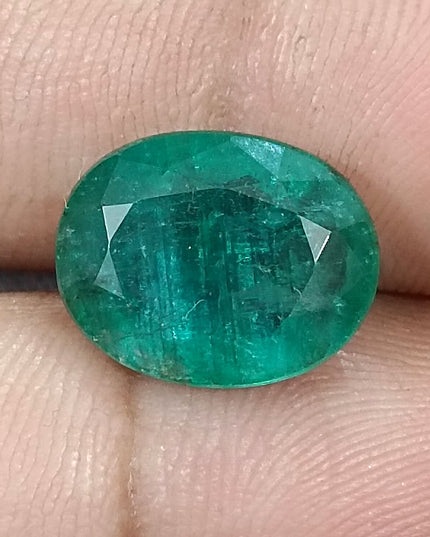 6.54ct Zambian Emerald,  Natural Medium Deep Forest Green Gemstone