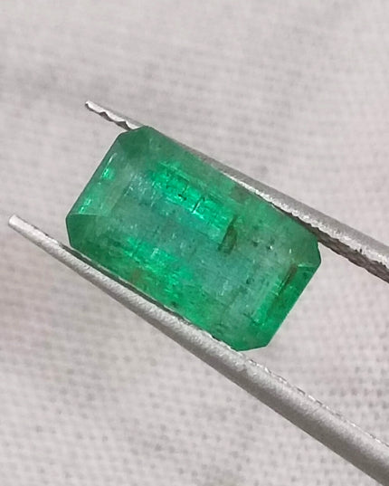 GSI Certified 1.68ct Deep Golden Green Natural Panjshir Emerald Minor Oiled Loose Gemstone