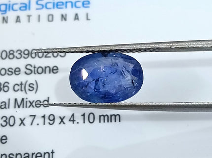 Blue Sapphire 2.86ct Natural GSI Certified Medium Color Sri Lanka Oval Cut Loose Gemstone H