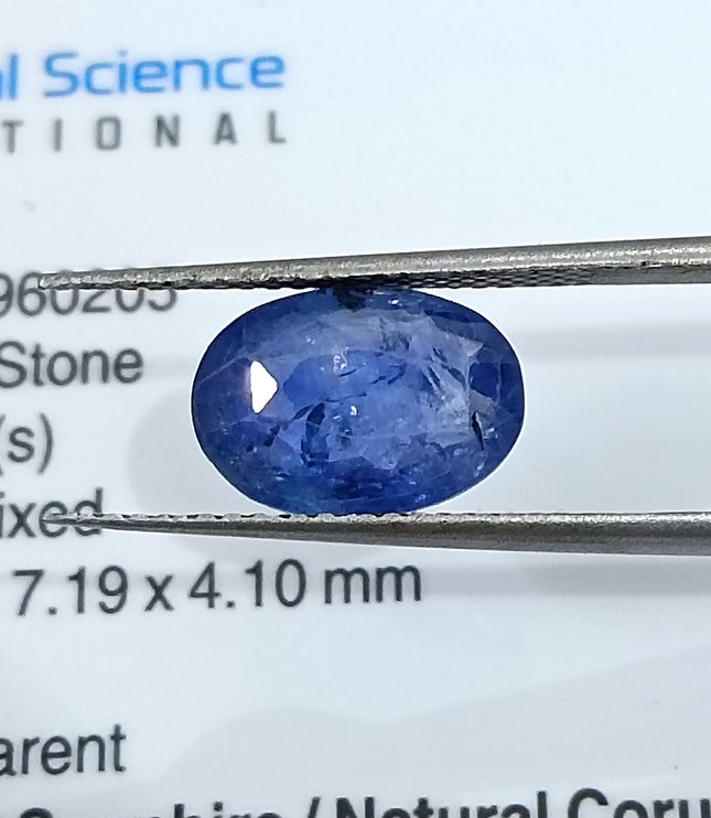 Blue Sapphire 2.86ct Natural GSI Certified Medium Color Sri Lanka Oval Cut Loose Gemstone H