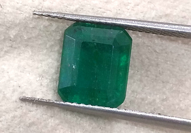 GSI Certified 3.21 Deep Green Natural Emerald Loose Gemstone