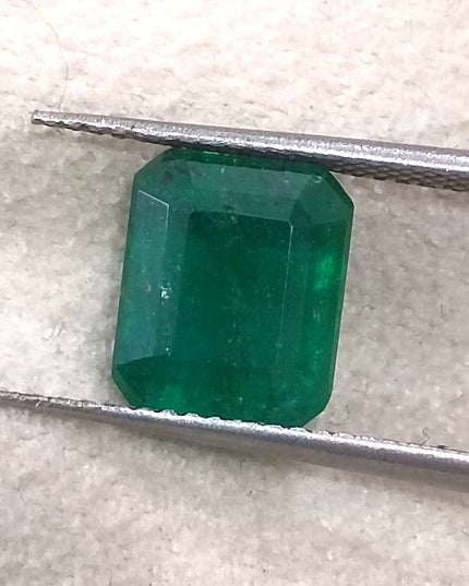 GSI Certified 3.21 Deep Green Natural Emerald Loose Gemstone