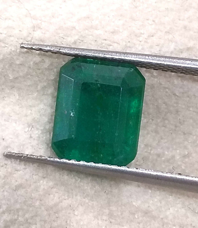 Certified 3.21 Zambian Natural Emerald.