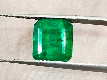 Panjshir Emerald 4.10ct Bright Medium Deep Green Octagon Cut Gemstone