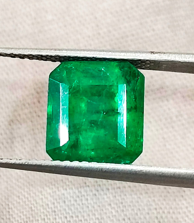 Panjshir Emerald 4.10ct Bright Medium Deep Green Octagon Cut Gemstone