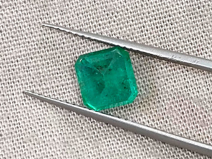 1.60ct Zambian Emerald, Natural Certified Medium Sea Green Octagon Cut Loose Gemstone