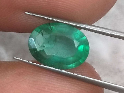Natural Zambian Emerald 1.98ct Certified Medium Deep Green Oval Cut Loose Gemstone