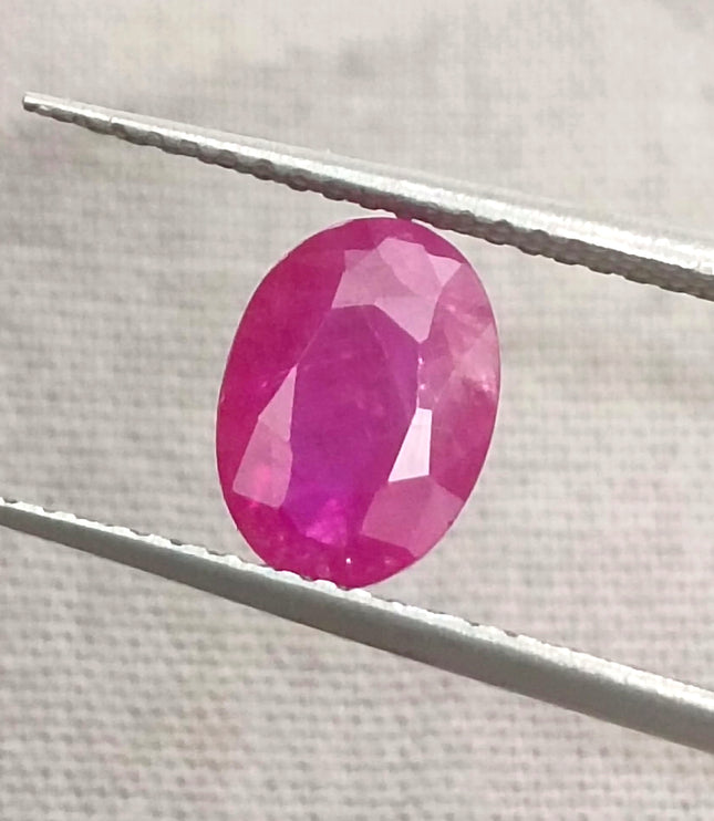GSI Certified 1.54ct Mozambique Ruby, Natural Untreated Gemstone