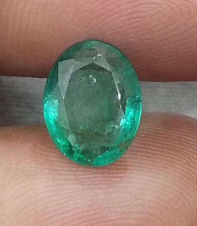 Zambian Emerald 2.55ct Certified Medium Light Green Oval Cut Gemstone